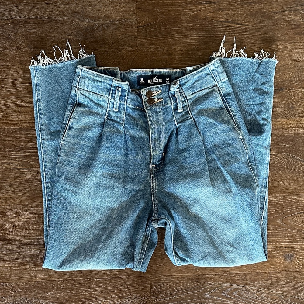 Hollister Blue Frayed Hem Jeans